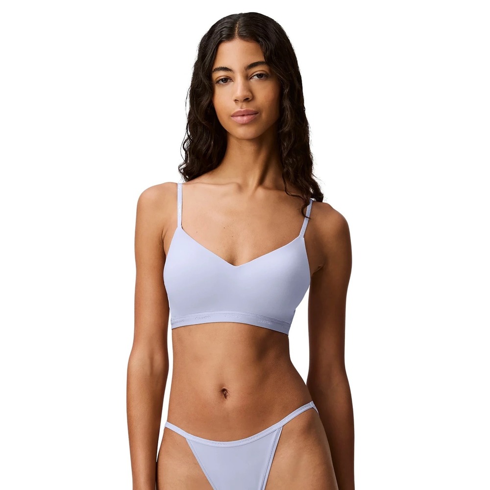 Calvin Klein Form Body Lightly Lined Triangle Bralette Periwinkle Blue Med NWOT